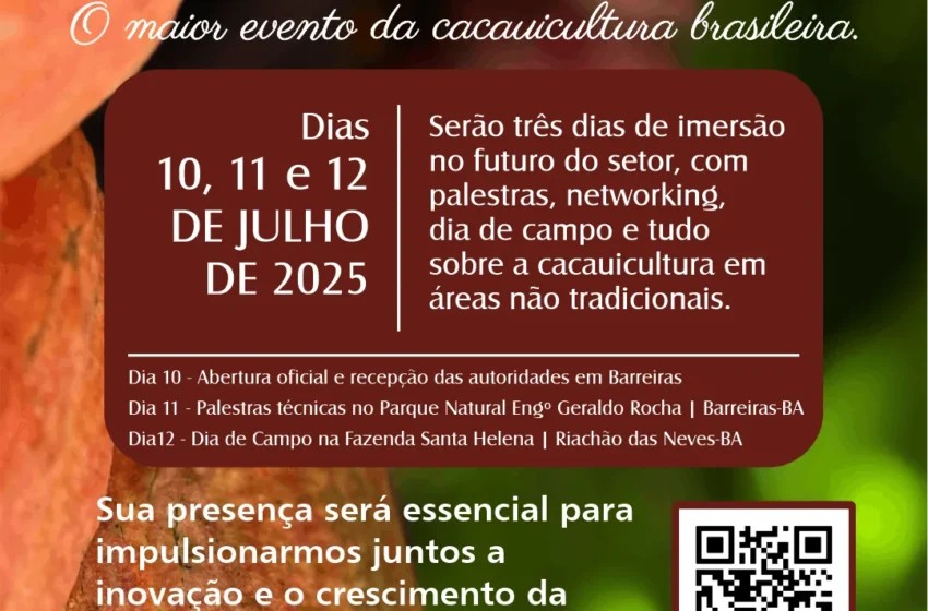  Segundo dia da Cacauicultura 4.0 reforça inovação e sustentabilidade na produção de cacau no Oeste da Bahia