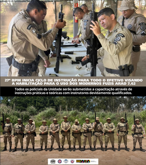  27º BPM inicia treinamento do efetivo para uso de novos fuzis