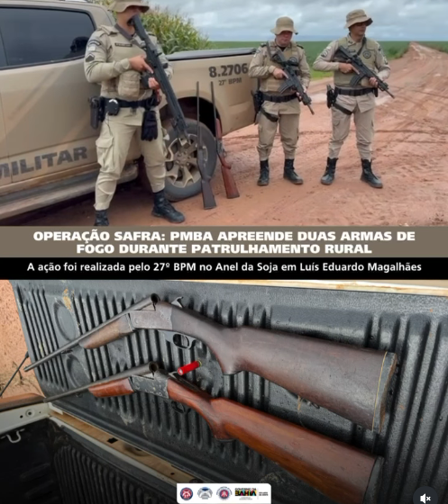  Polícia apreende duas espingardas durante Operação Safra no Anel da Soja