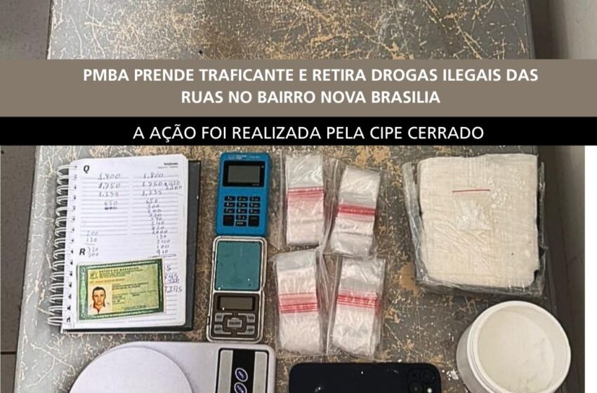  LEM: CIPE Cerrado prende homem e apreende quase 1 kg de cocaína no bairro Nova Brasília