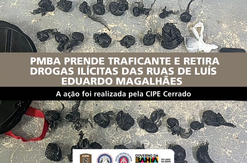  PMBA RETIRA DROGAS ILEGAIS DAS RUAS DE LUÍS EDUARDO MAGALHÃES DURANTE OPERAÇÃO FALCÃO